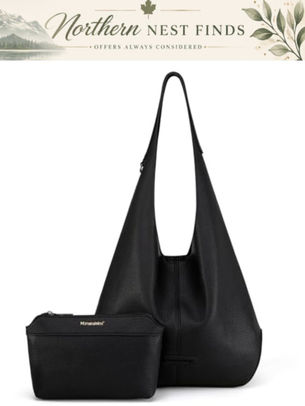 Ultra Soft Faux Leather Slouchy Hobo Shoulder Bag with Coin Purse